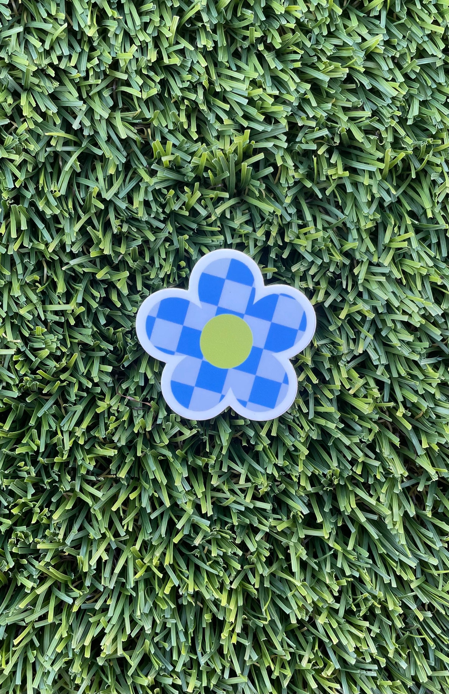 Checkerboard Daisy Sticker