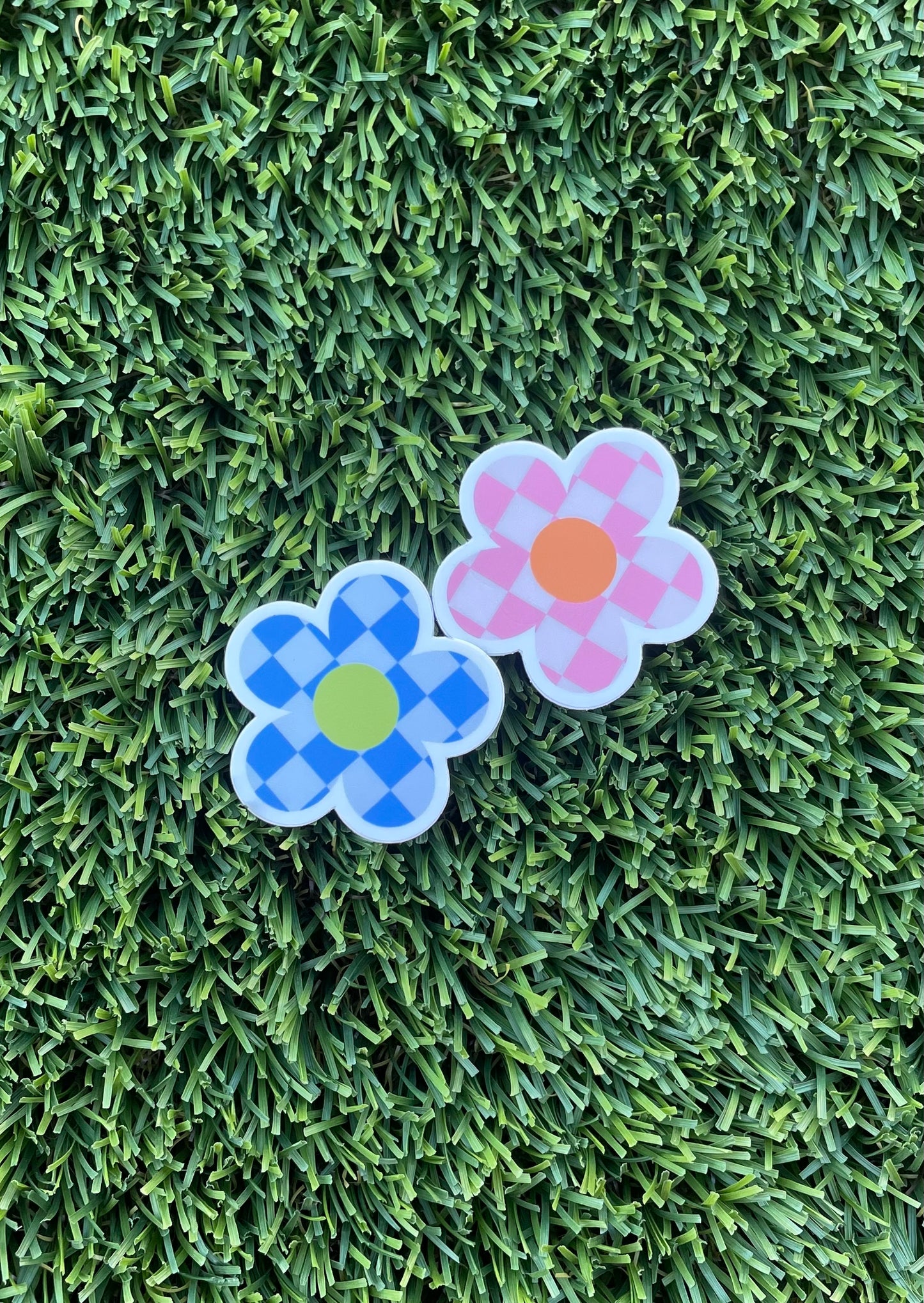 Checkerboard Daisy Sticker