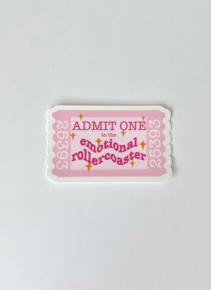 Emotional Rollercoaster Ticket Sticker