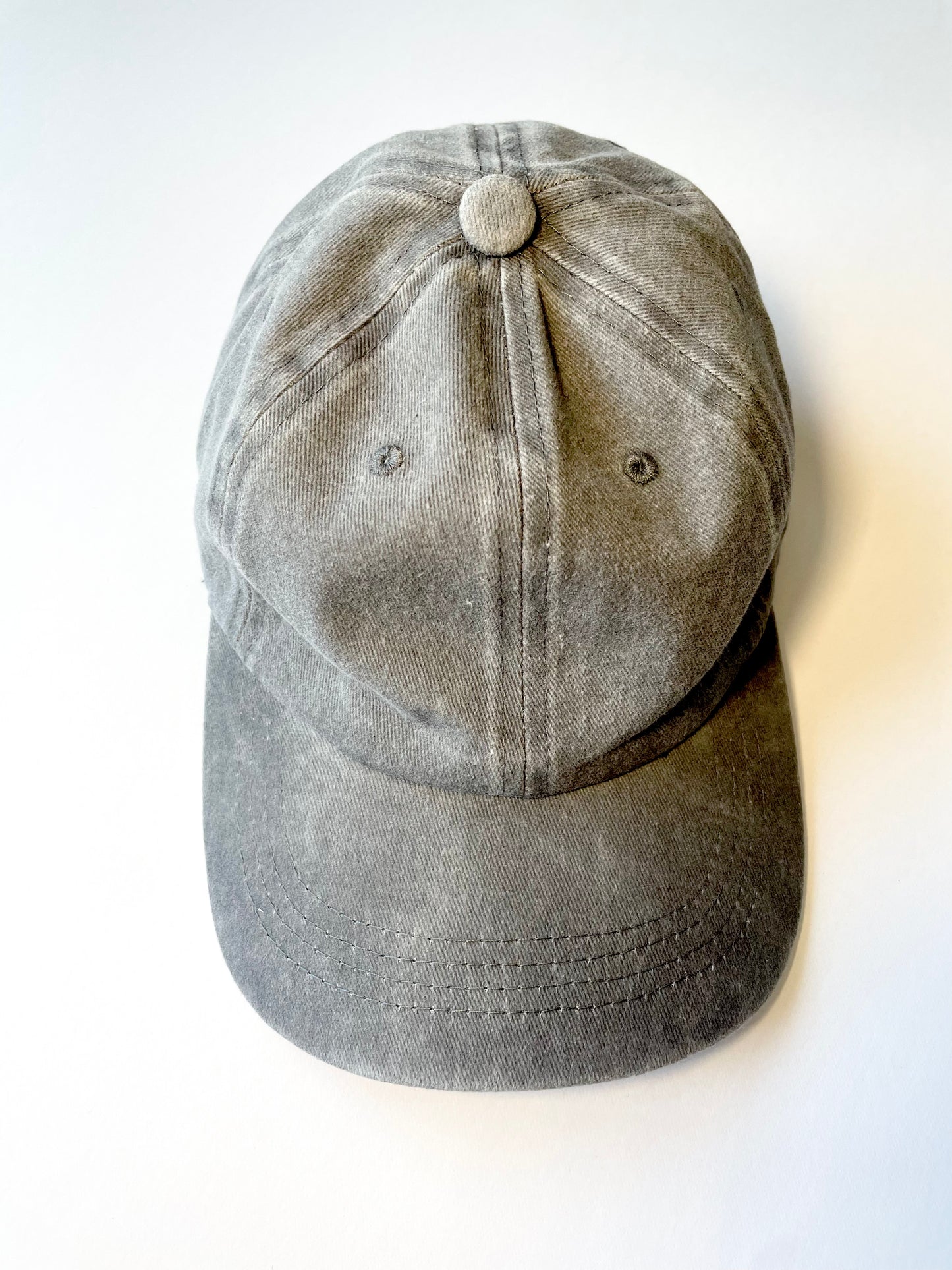 Washed Denim Grey Kids Baseball Hat