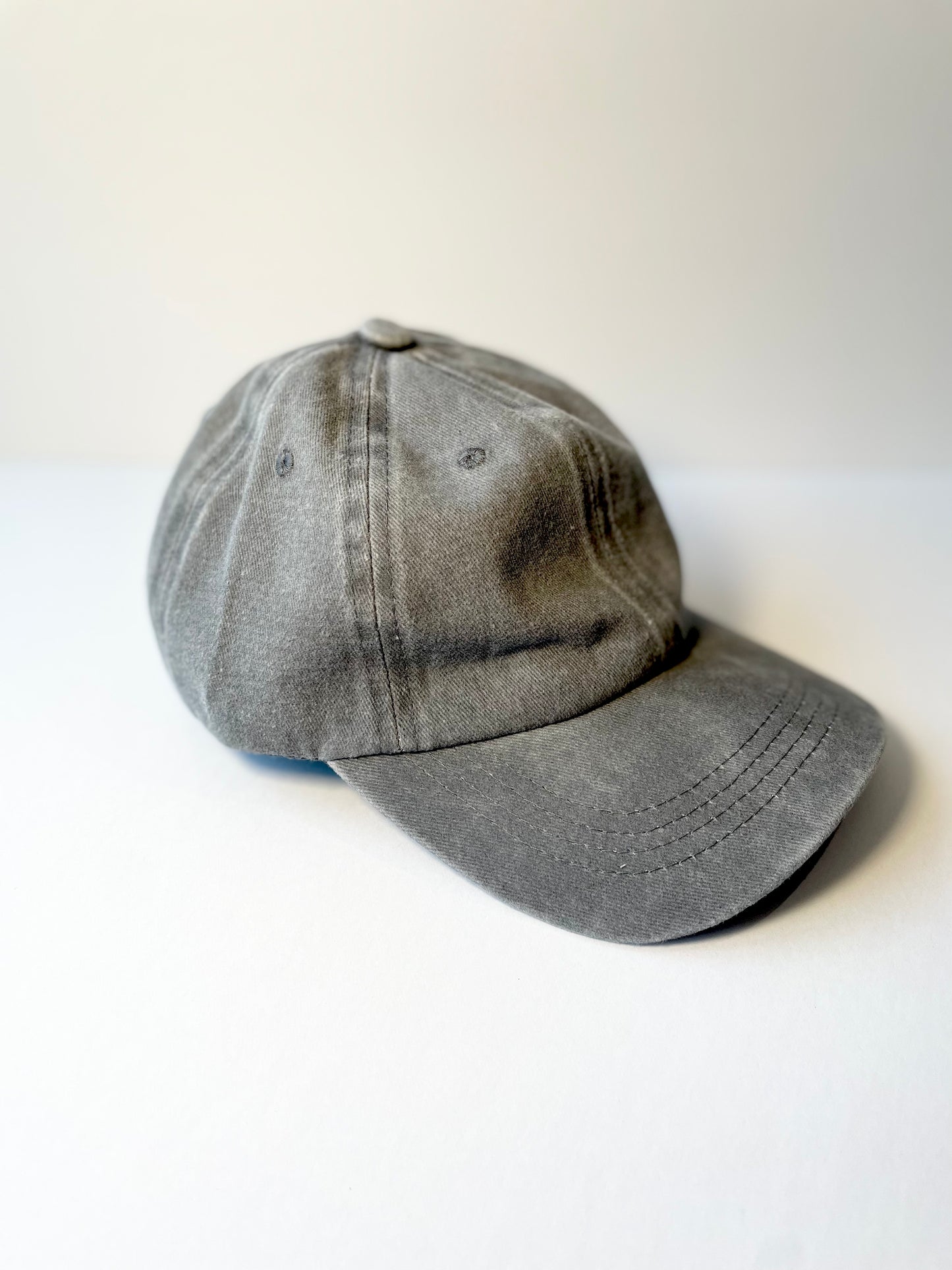 Washed Denim Grey Kids Baseball Hat