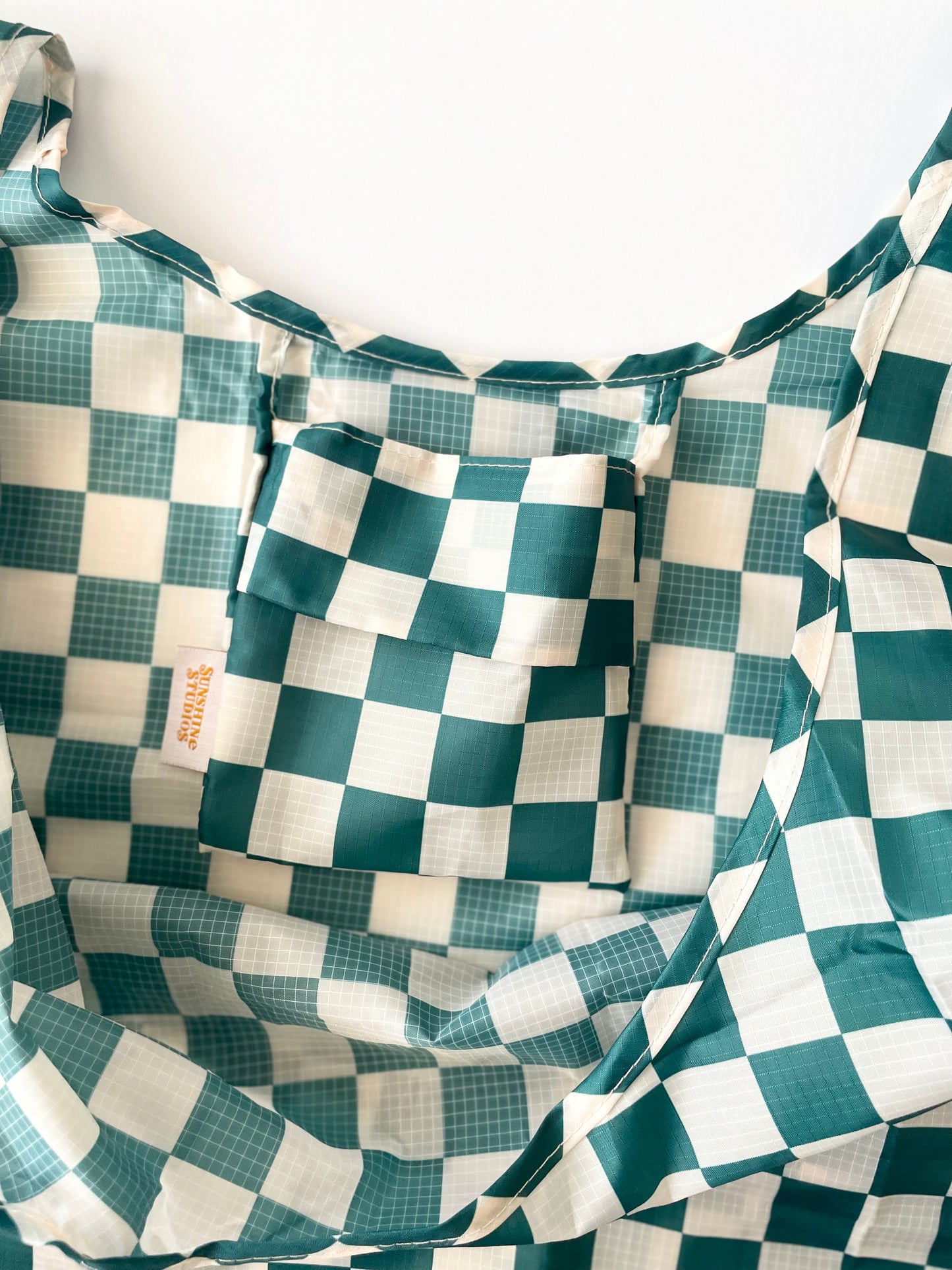 Checkered Packable Reusable Bag