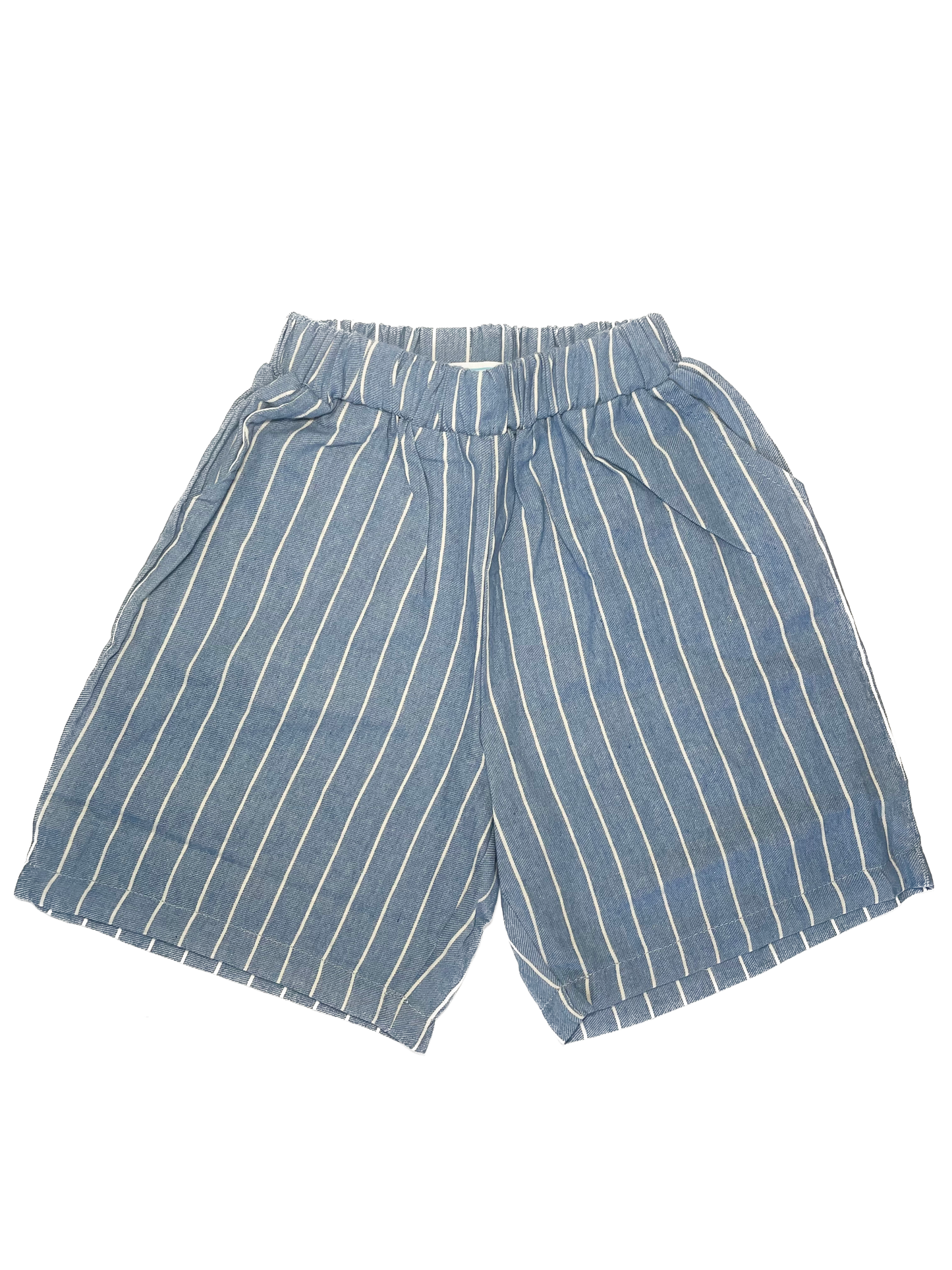 Light Blue Striped Pattern Loose Toddler Shorts