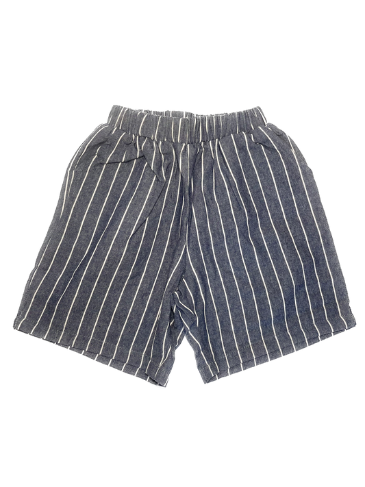 Navy Blue Striped Pattern Loose Toddler Shorts